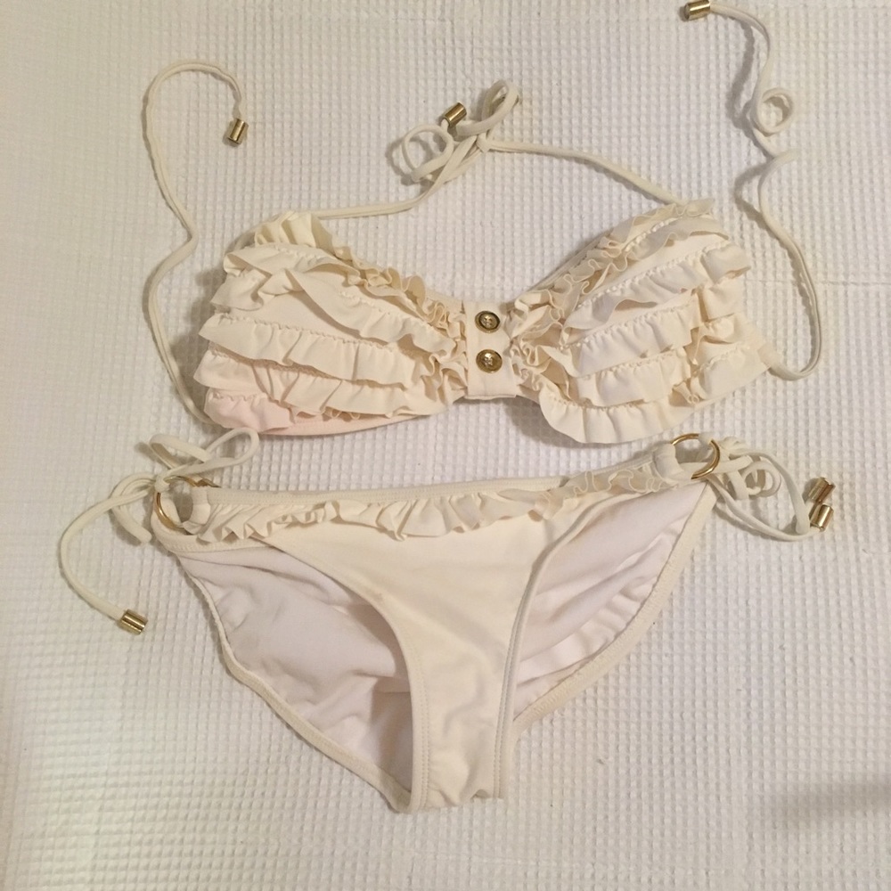 Xhileration string bikini bathing suit top